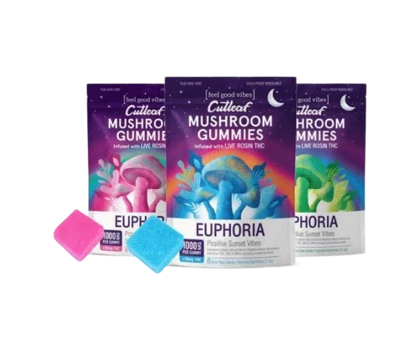 Cutleaf Mushroom Gummies Euphoria Blend 1000mg 8ct