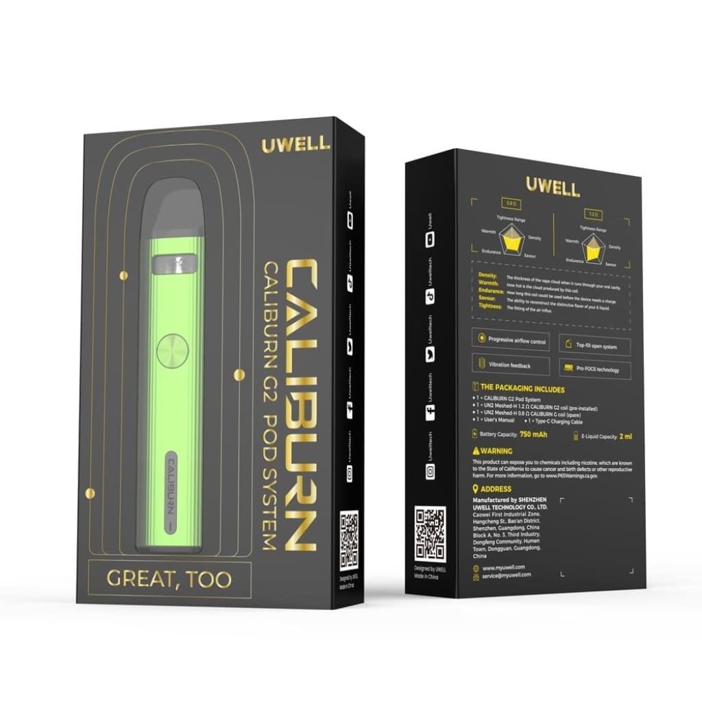 Uwell Caliburn G2 18W 750mAh Pod Kit Refillable Pod Kit 6941736504070